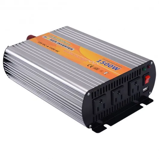 1500W 12V DC TO 110V AC Automotive Power Inverter