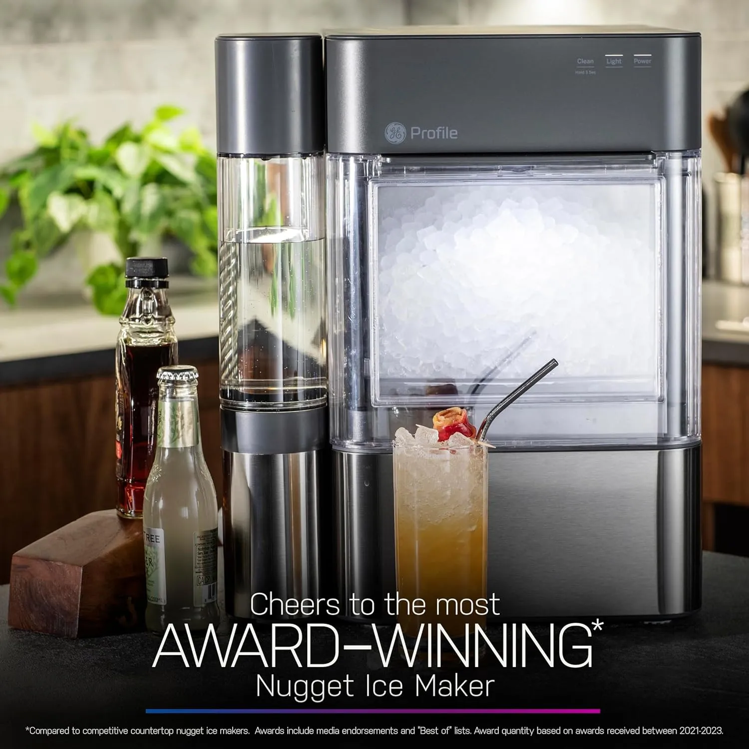 2.0 Countertop Nugget Ice Maker, 38 lbs/24hrs, WiFi-Enabled, Stainless Steel, Scoop Included