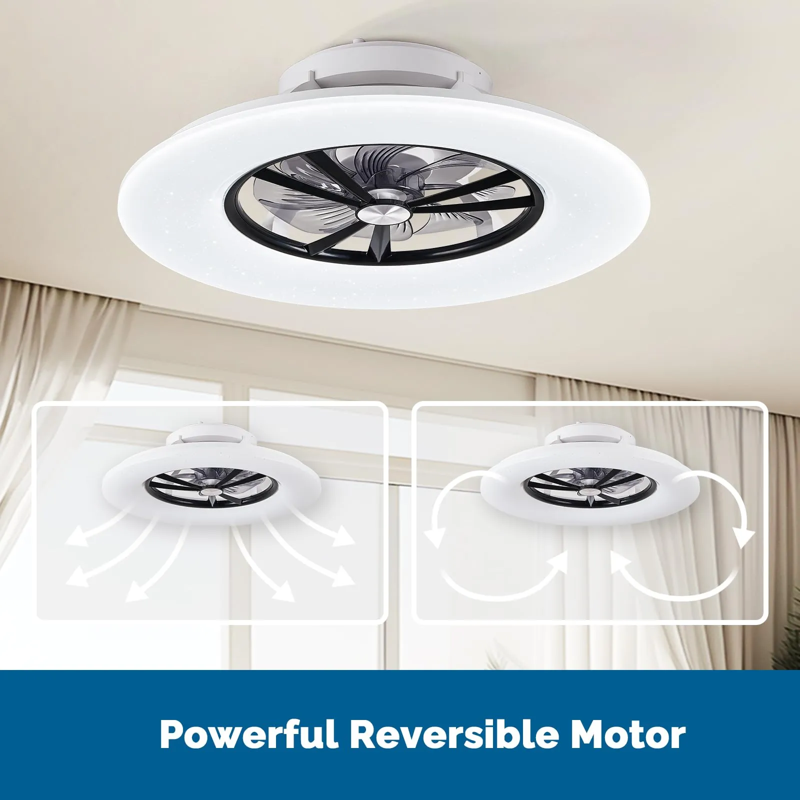 24" Orison RGB Ceiling Fans with Lights, Compatible with Alexa/Google Home and App Controlled