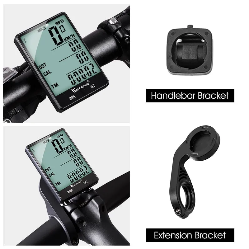 2.8" Large Screen Bicycle Computer Waterproof Wireless Wired Bike Computer Speedometer Odometer Cycling Stopwatch