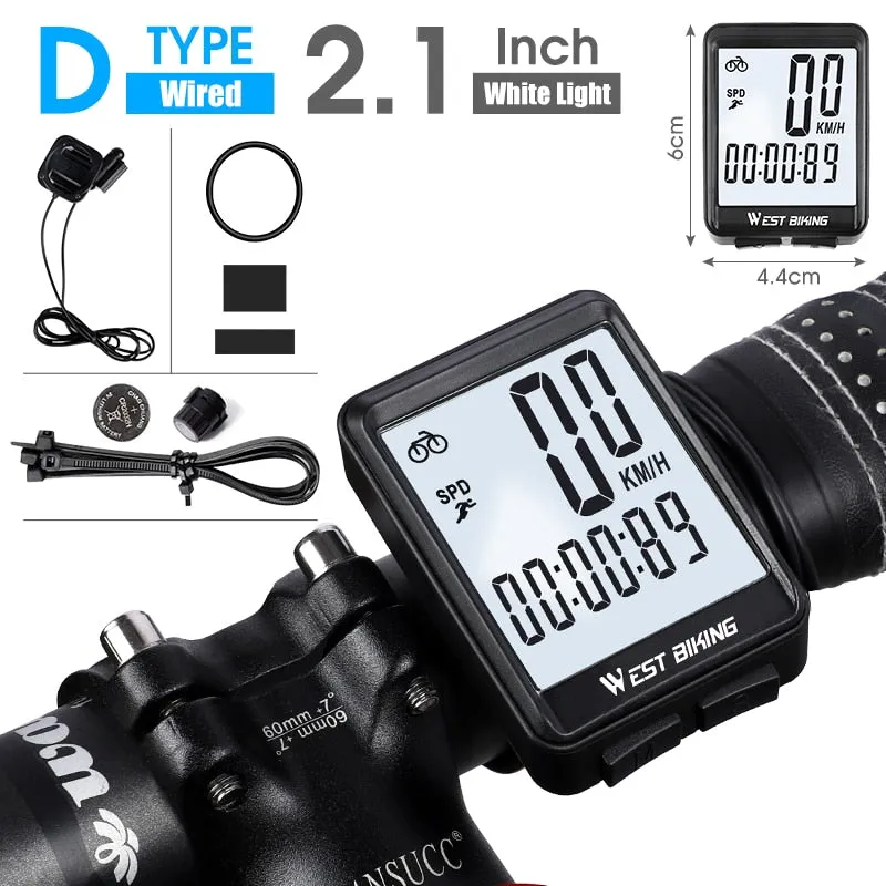 2.8" Large Screen Bicycle Computer Waterproof Wireless Wired Bike Computer Speedometer Odometer Cycling Stopwatch