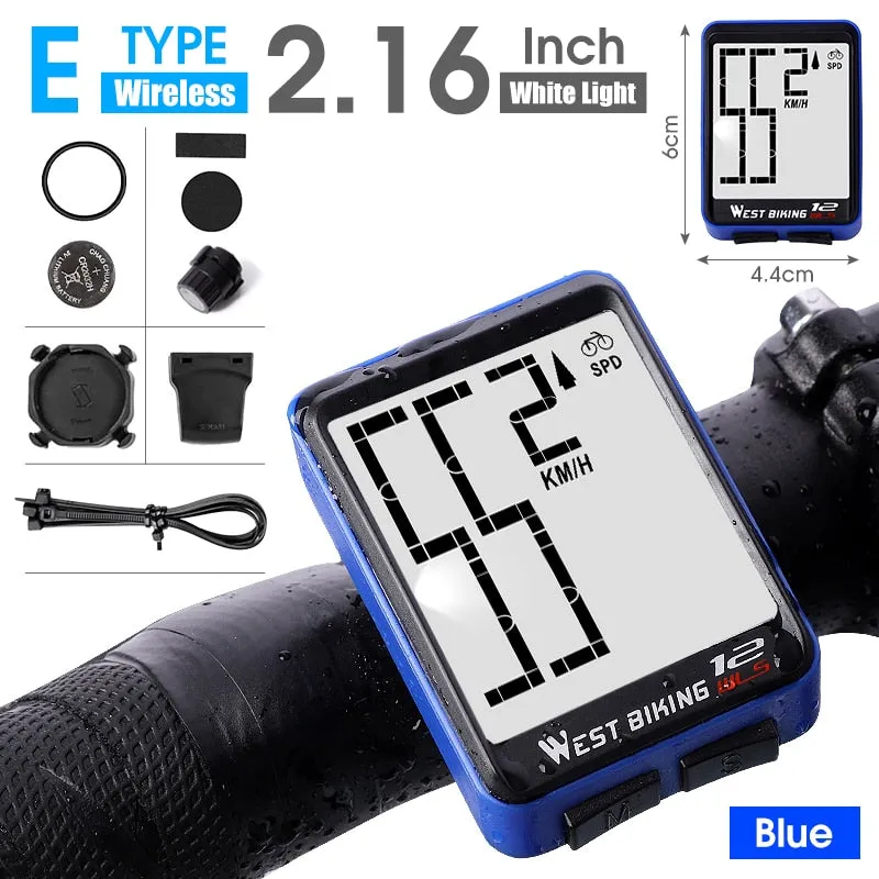 2.8" Large Screen Bicycle Computer Waterproof Wireless Wired Bike Computer Speedometer Odometer Cycling Stopwatch