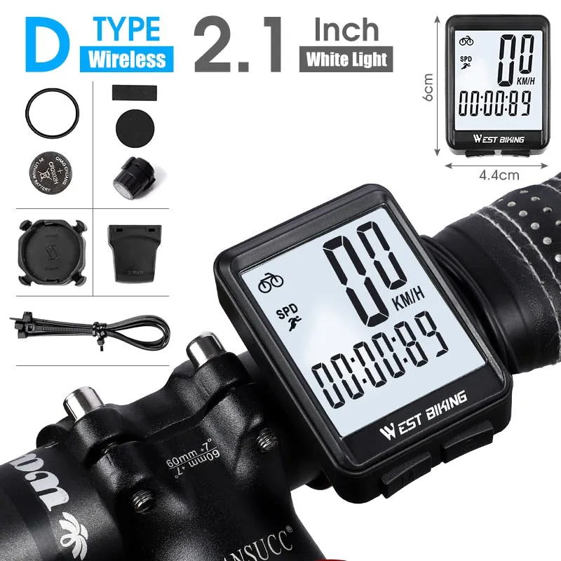 2.8" Large Screen Bicycle Computer Waterproof Wireless Wired Bike Computer Speedometer Odometer Cycling Stopwatch