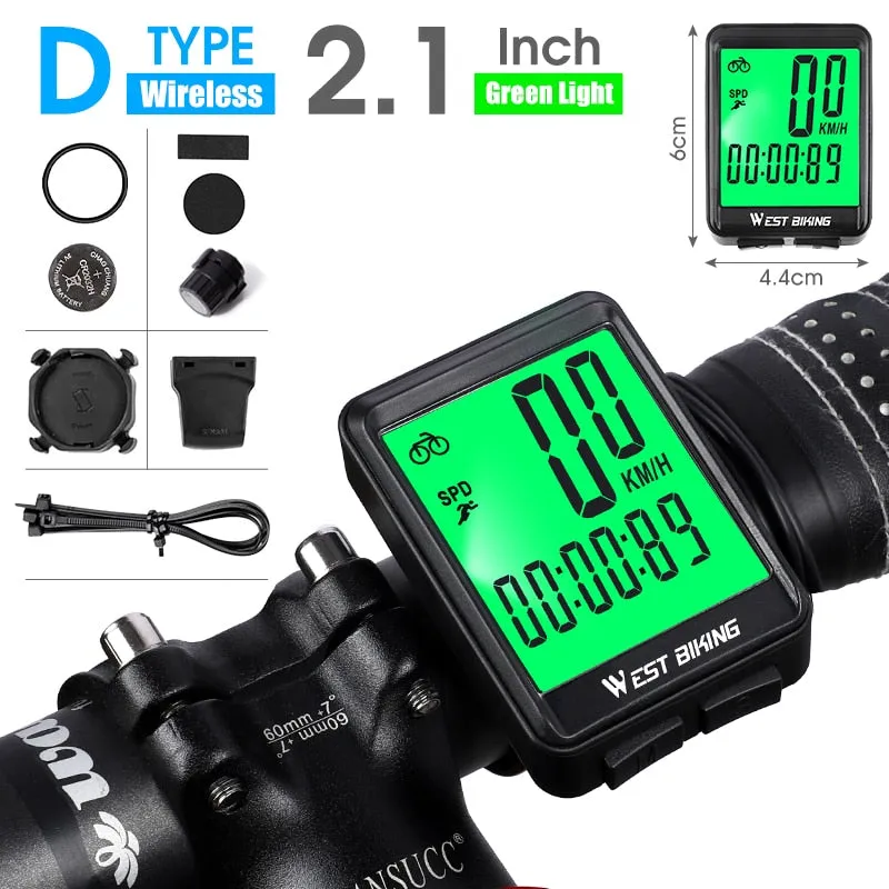 2.8" Large Screen Bicycle Computer Waterproof Wireless Wired Bike Computer Speedometer Odometer Cycling Stopwatch