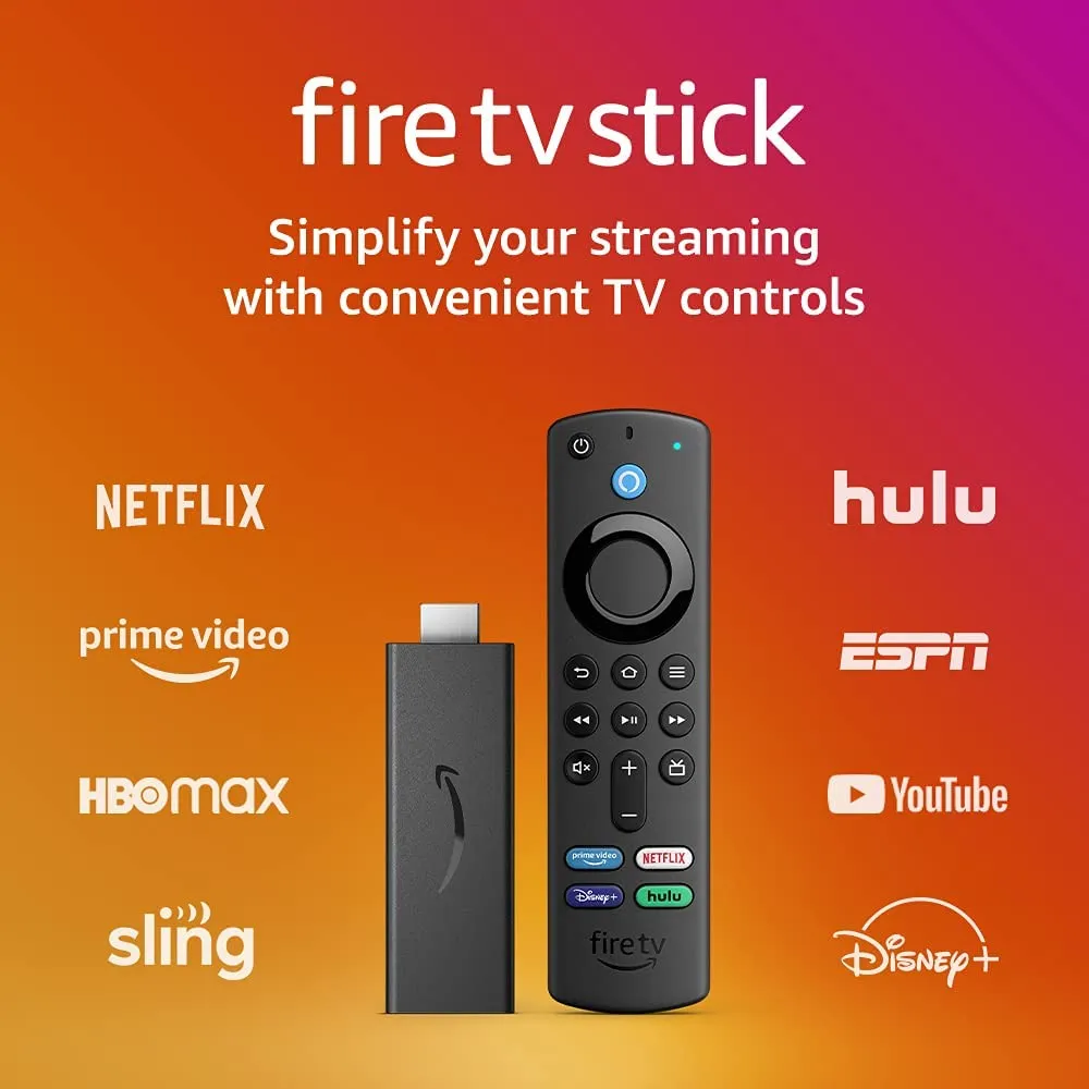 (5) Amazon Fire TV Stick (2021)   Smart Plug   Cat5 Cable   Batteries