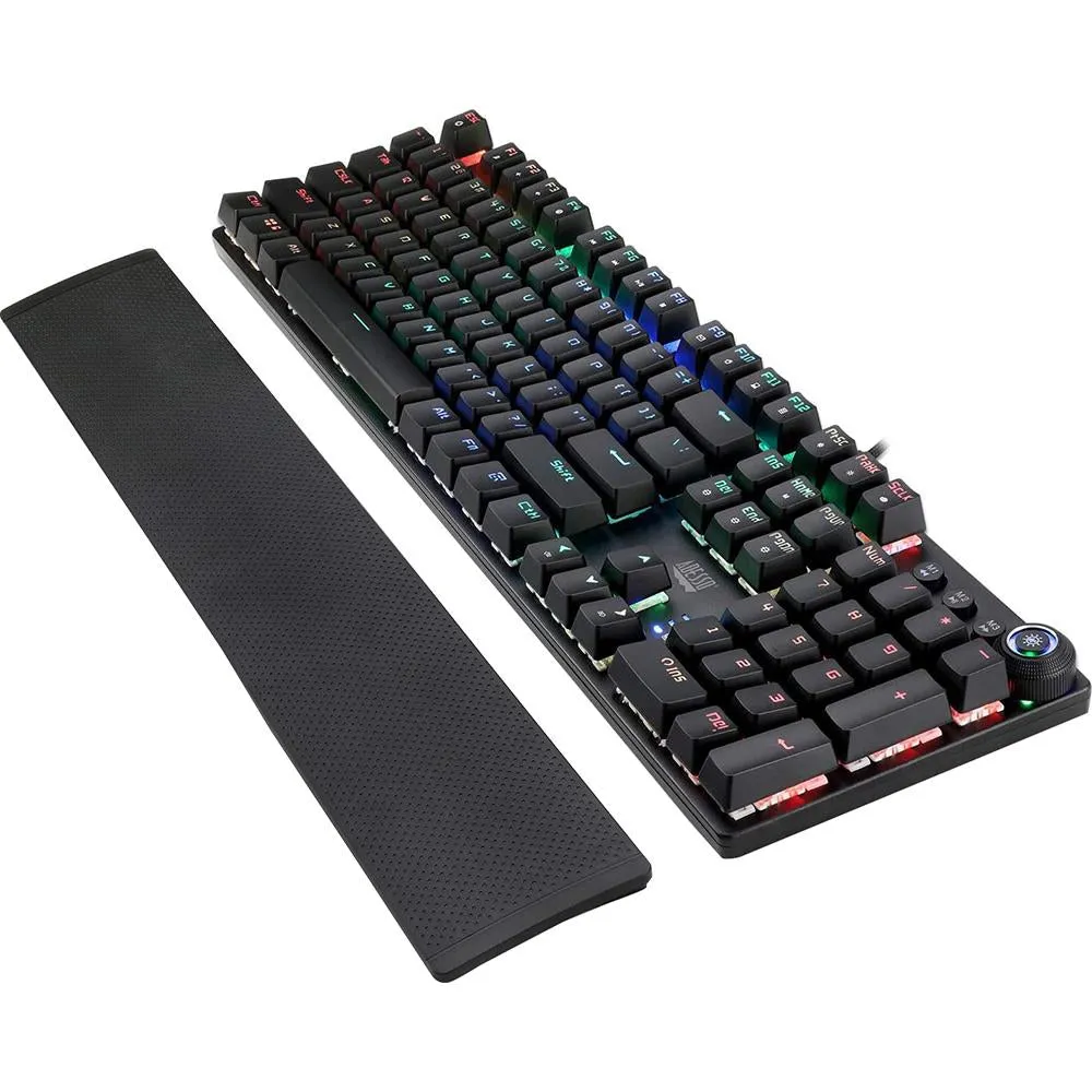 Adesso RGB Programmable Mechanical Gaming Keyboard with Detachable Magnetic Palmrest