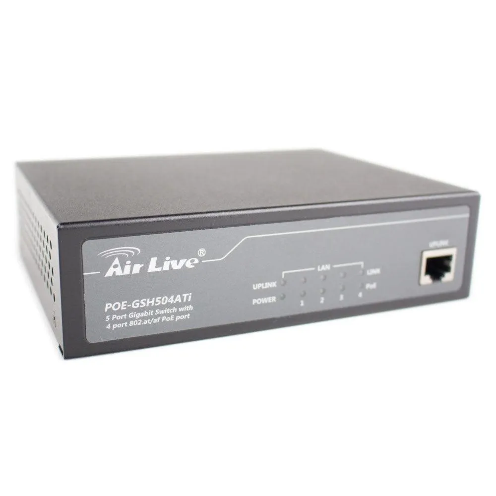 AirLive POE-GSH504ATi Unmanaged Desktop Switch 5 Port 10/100/1000Mbps With 4 Port PoE 