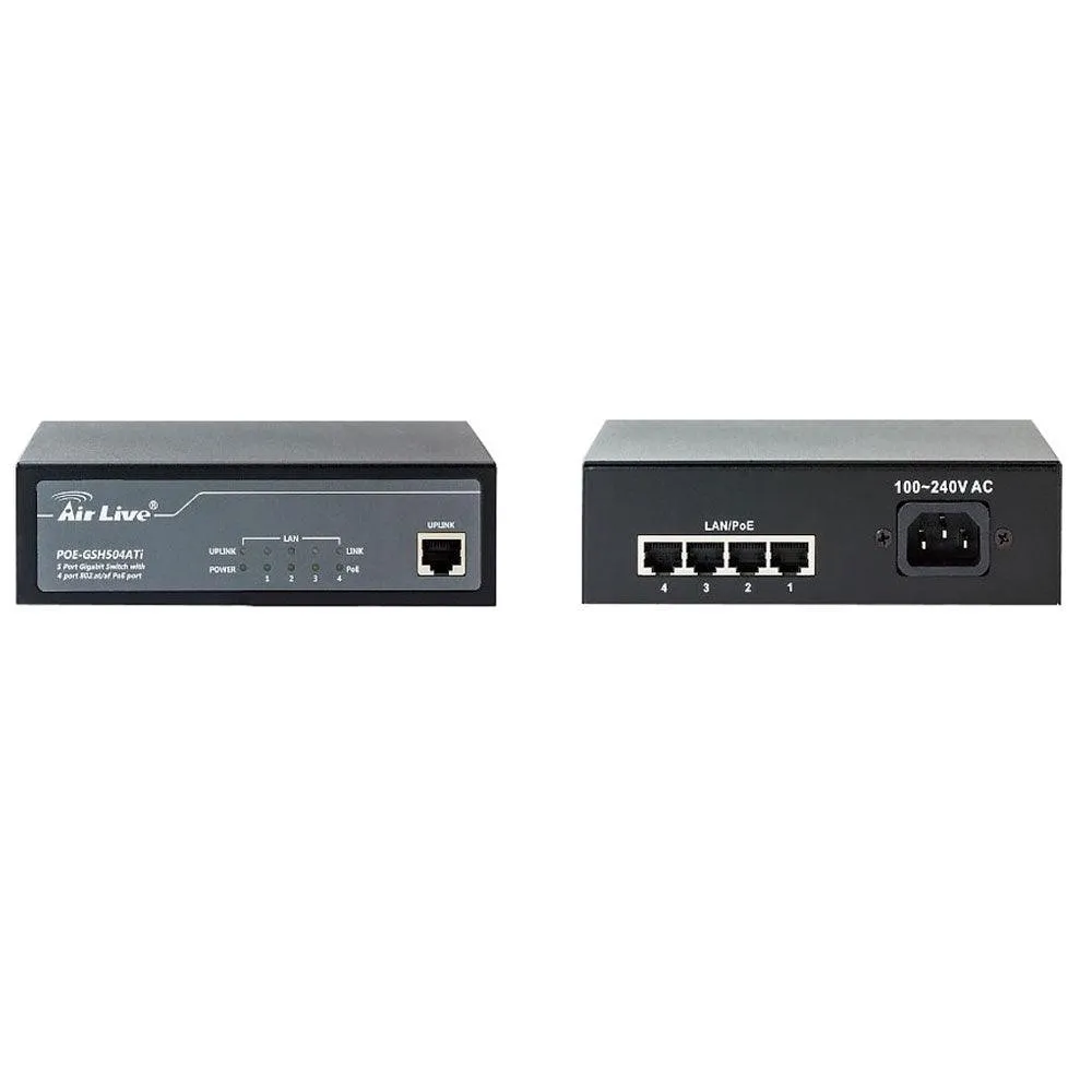 AirLive POE-GSH504ATi Unmanaged Desktop Switch 5 Port 10/100/1000Mbps With 4 Port PoE 