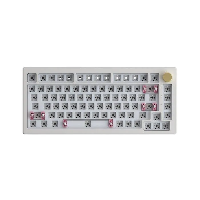 AKKO 5075S Barebone Custom Mechanical Keyboard Hot-Swappable DIY Kit Gasket Mount (Vintage White)