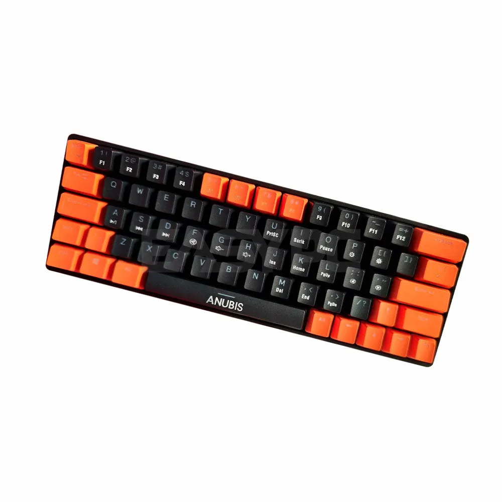 Anubis AG64 RGB Hotswappable Gaming Mechanical Keyboard Black Orange