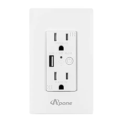 Apone APP-WM15A Smart Wi-Fi Wall Plug with USB Port