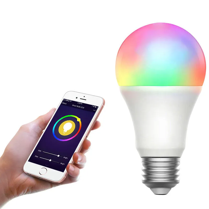 App Compatible Alexa Google Home Tuya Smart Light Bulb Wifi Bulb Rgbcw 9w Color Changing Led Light E27 E26 110v 220v