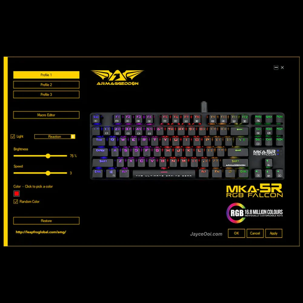 Armaggeddon Mechanical Wired Gaming Keyboard MKA-5R