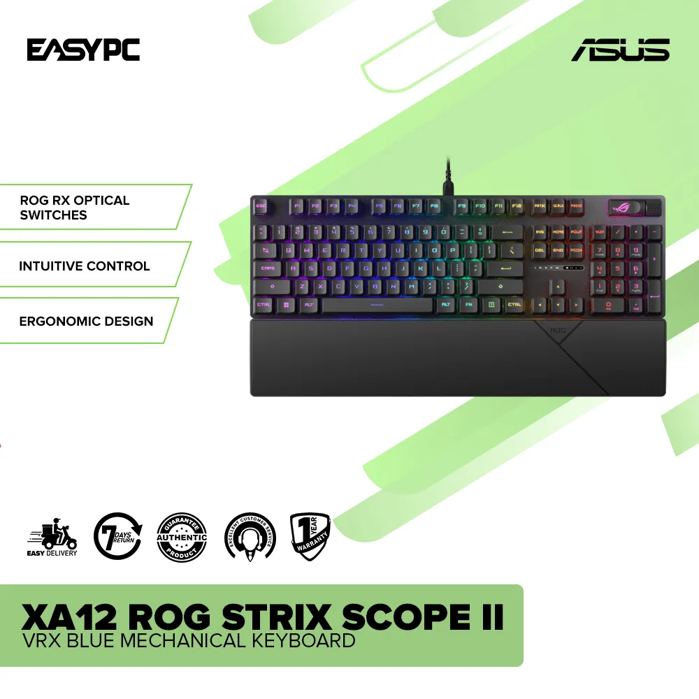 Asus XA12 ROG Strix Scope II RX Blue Mechanical Keyboard