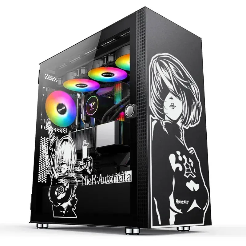 Automata ATX Gaming PC Case Sticker Middle Tower Computer Decorative Sticker Anime Removable Waterproof Sticker