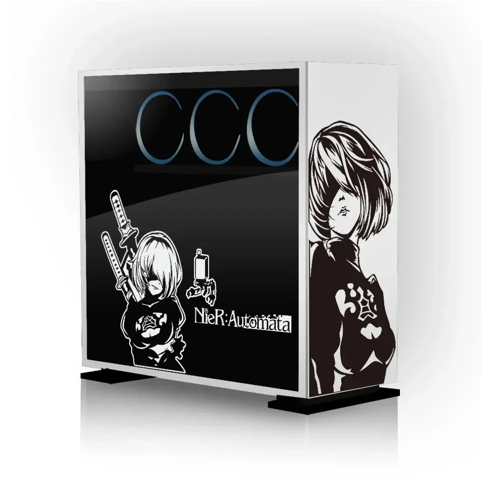 Automata ATX Gaming PC Case Sticker Middle Tower Computer Decorative Sticker Anime Removable Waterproof Sticker