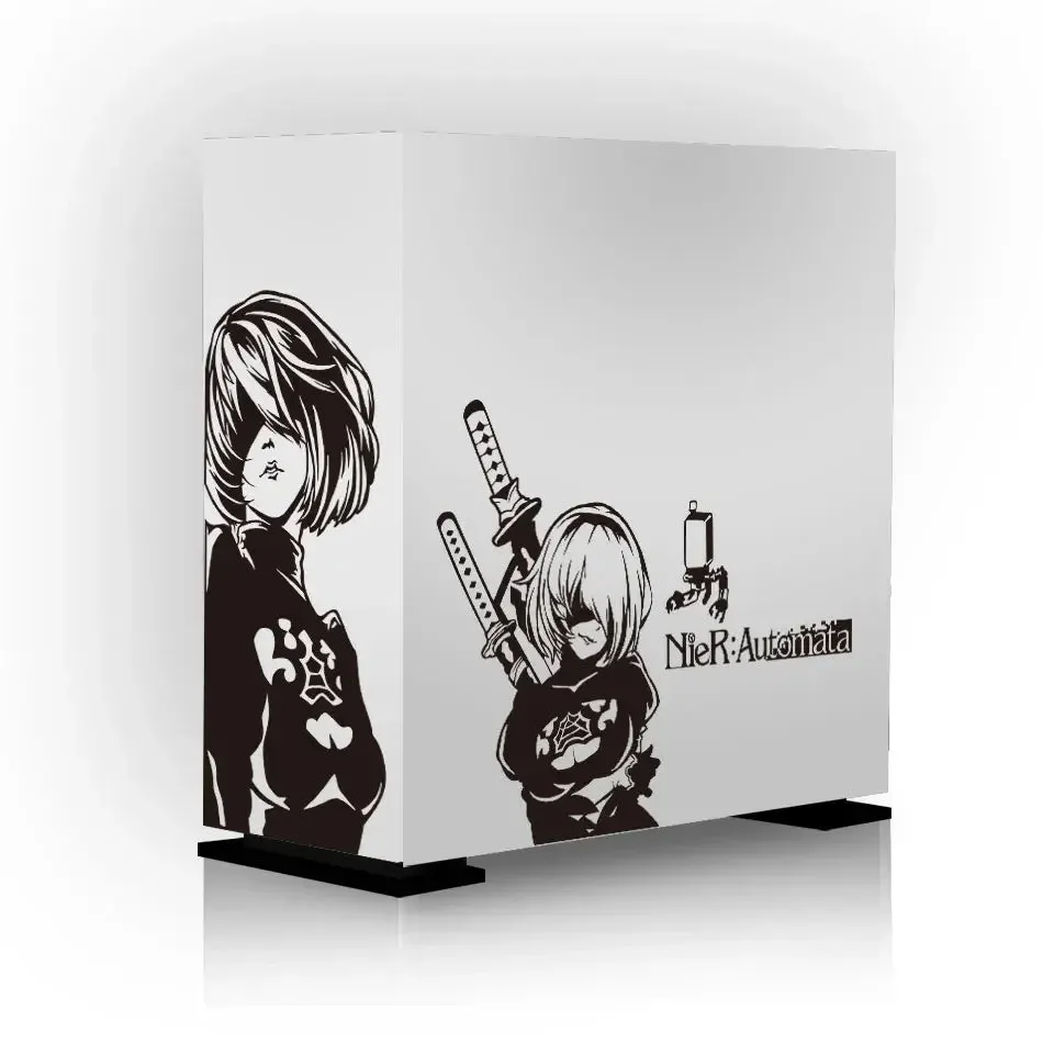 Automata ATX Gaming PC Case Sticker Middle Tower Computer Decorative Sticker Anime Removable Waterproof Sticker