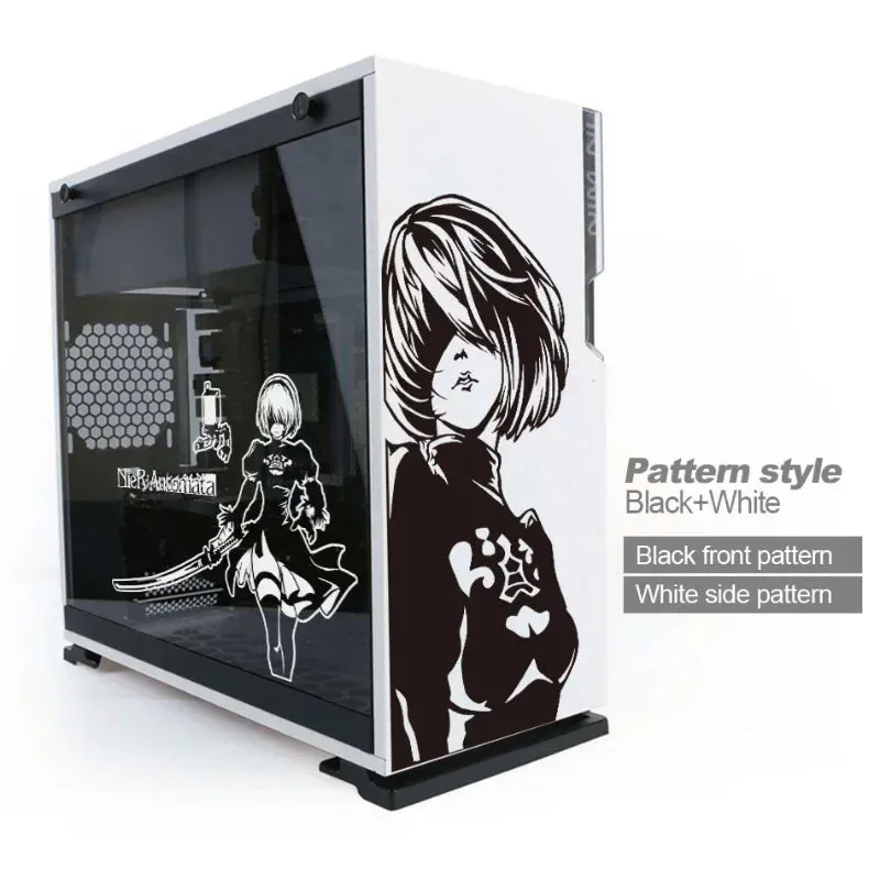 Automata ATX Gaming PC Case Sticker Middle Tower Computer Decorative Sticker Anime Removable Waterproof Sticker