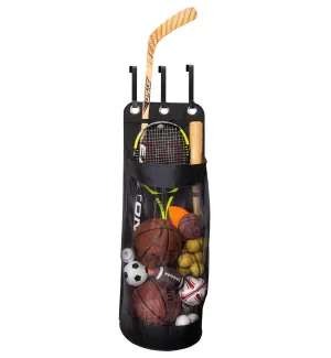 Black Over-The-Door Hanging Sports Equipment Organizer