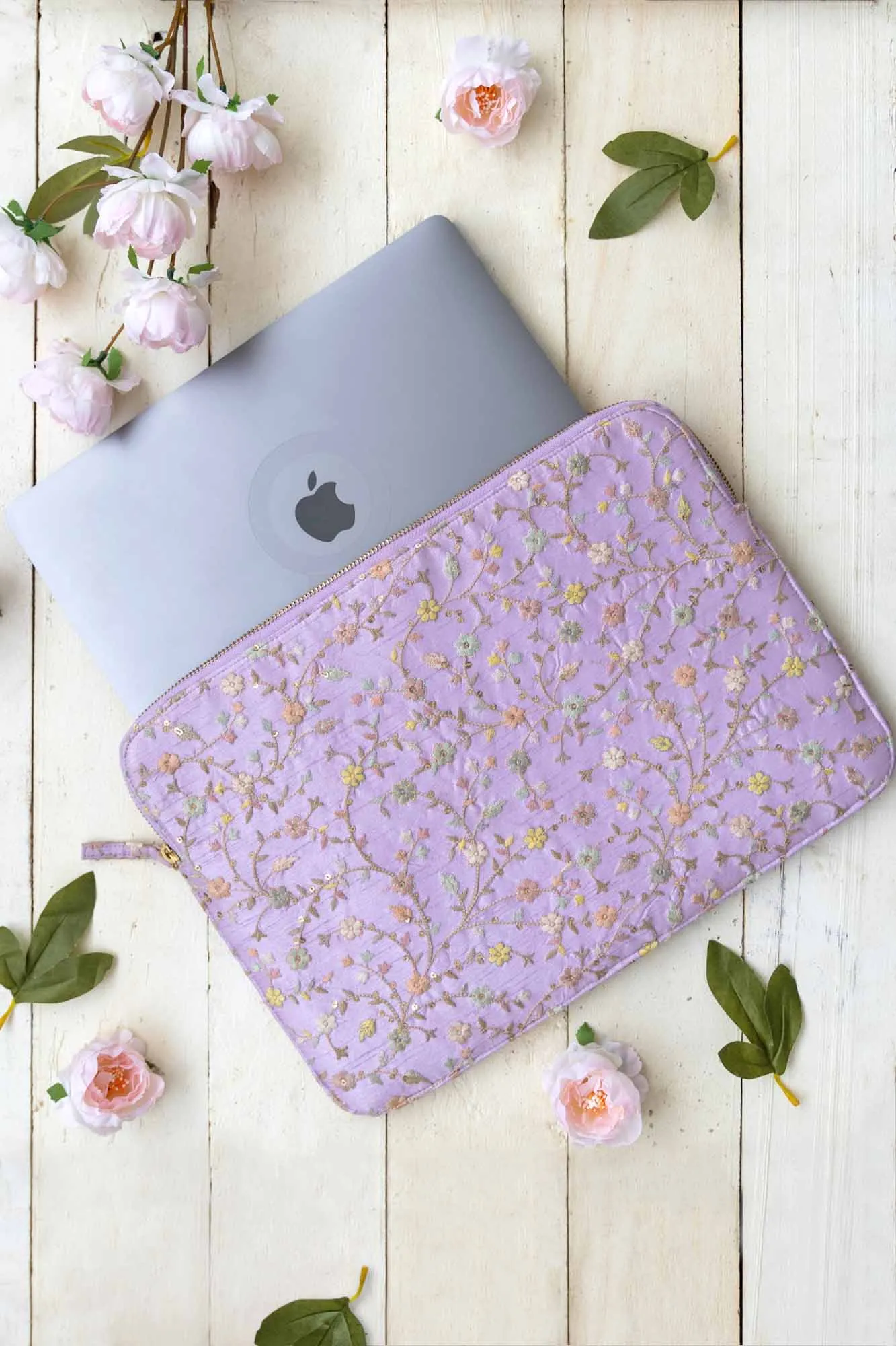 Blossom Laptop Sleeve - Purple (Upto 14 inch)