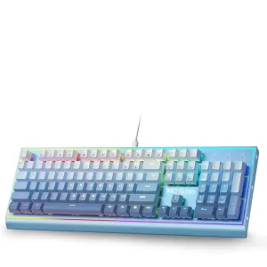 BOLT AXTION K654 RGB Gaming Keyboard, 104 Keys Wired Mechanical Keyboard w/Weighted Aluminum Frame