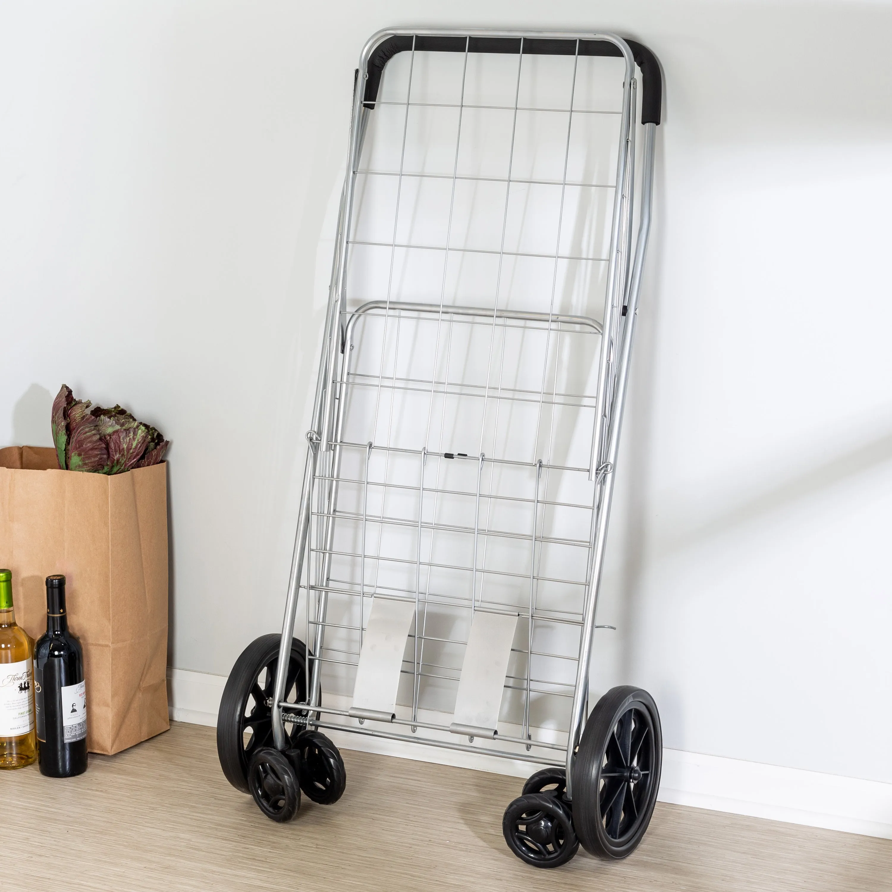 Chrome 4-Wheel Folding Utility Cart