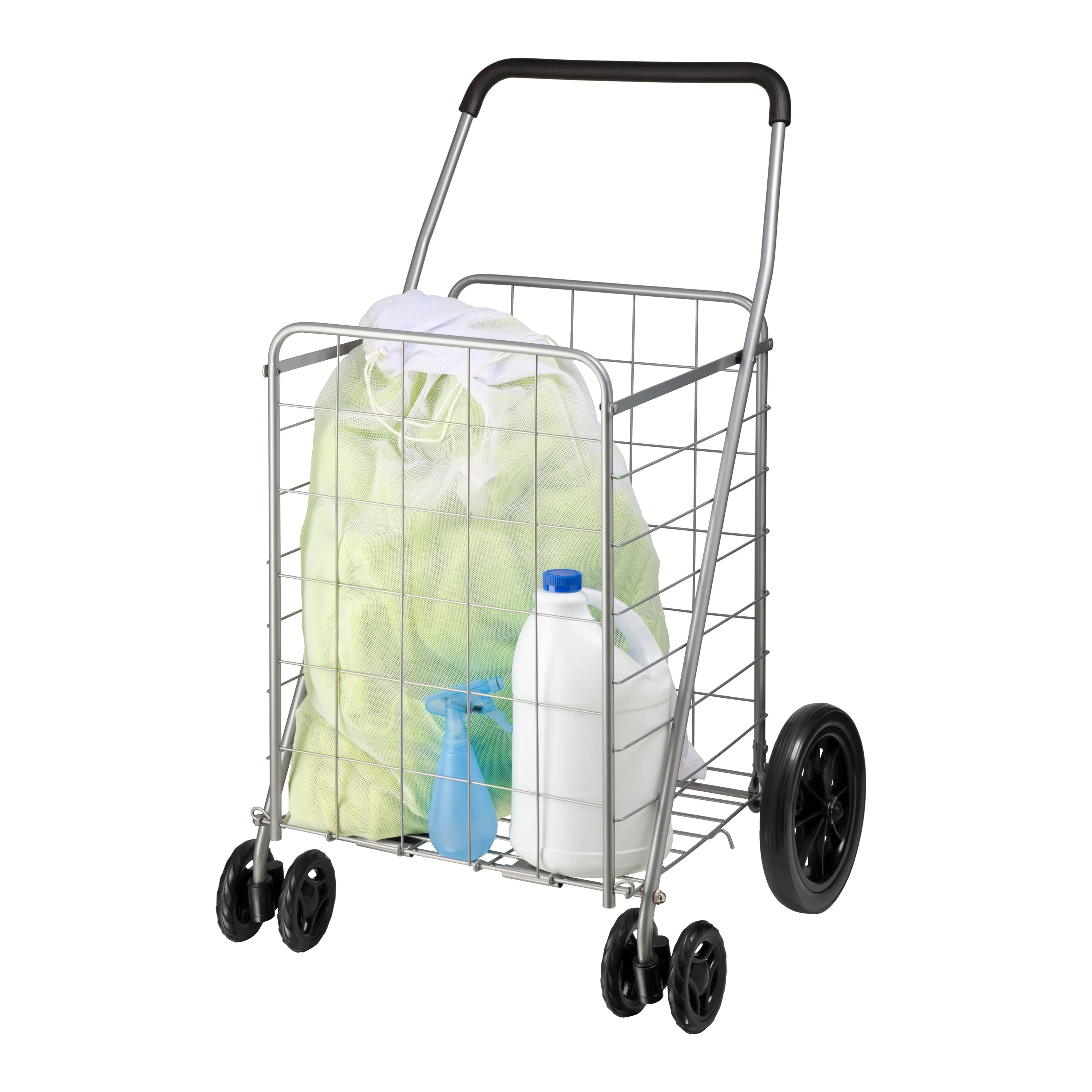 Chrome 4-Wheel Folding Utility Cart