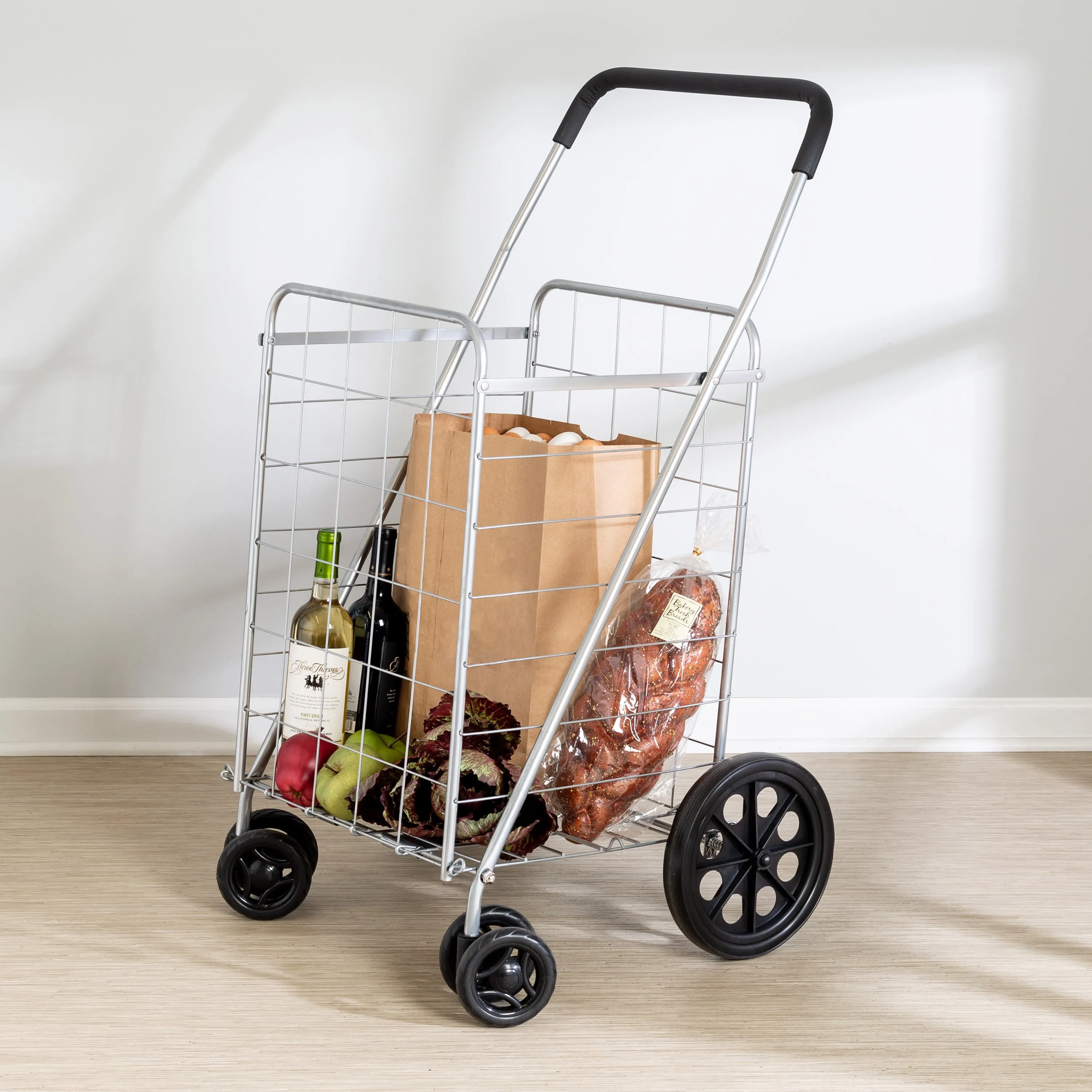 Chrome 4-Wheel Folding Utility Cart