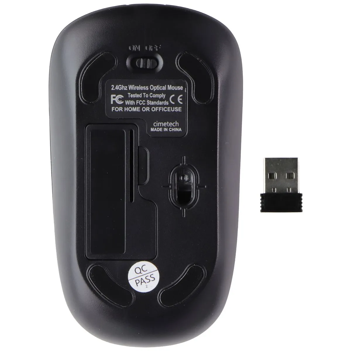 cimetech Wireless 2.4G Slim Cordless Mouse with Nano Receiver USB - Bat Black