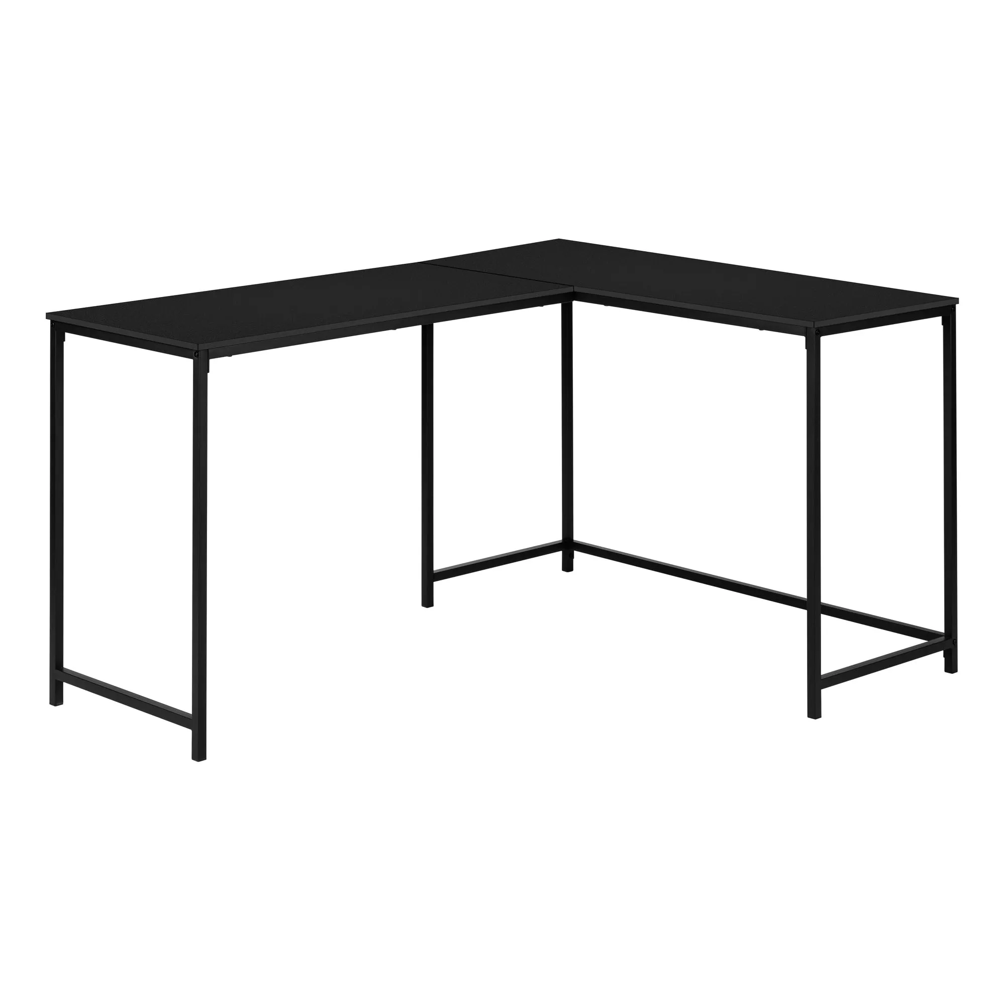 Computer Desk - 58"L / Black Top / Black Metal Corner