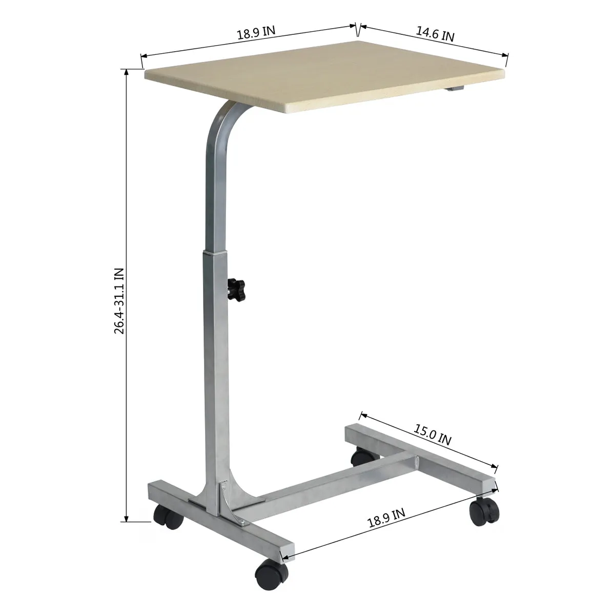 Computer Desk Laptop Ivory Width 18.9 in. Table Adjustable