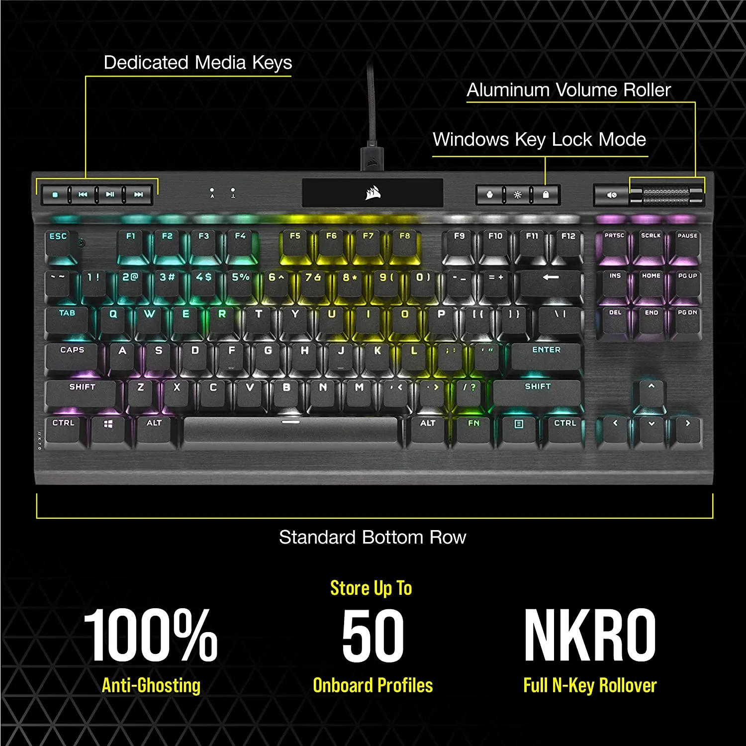 Corsair K70 RGB Tenkeyless Mechanical Gaming Keyboard