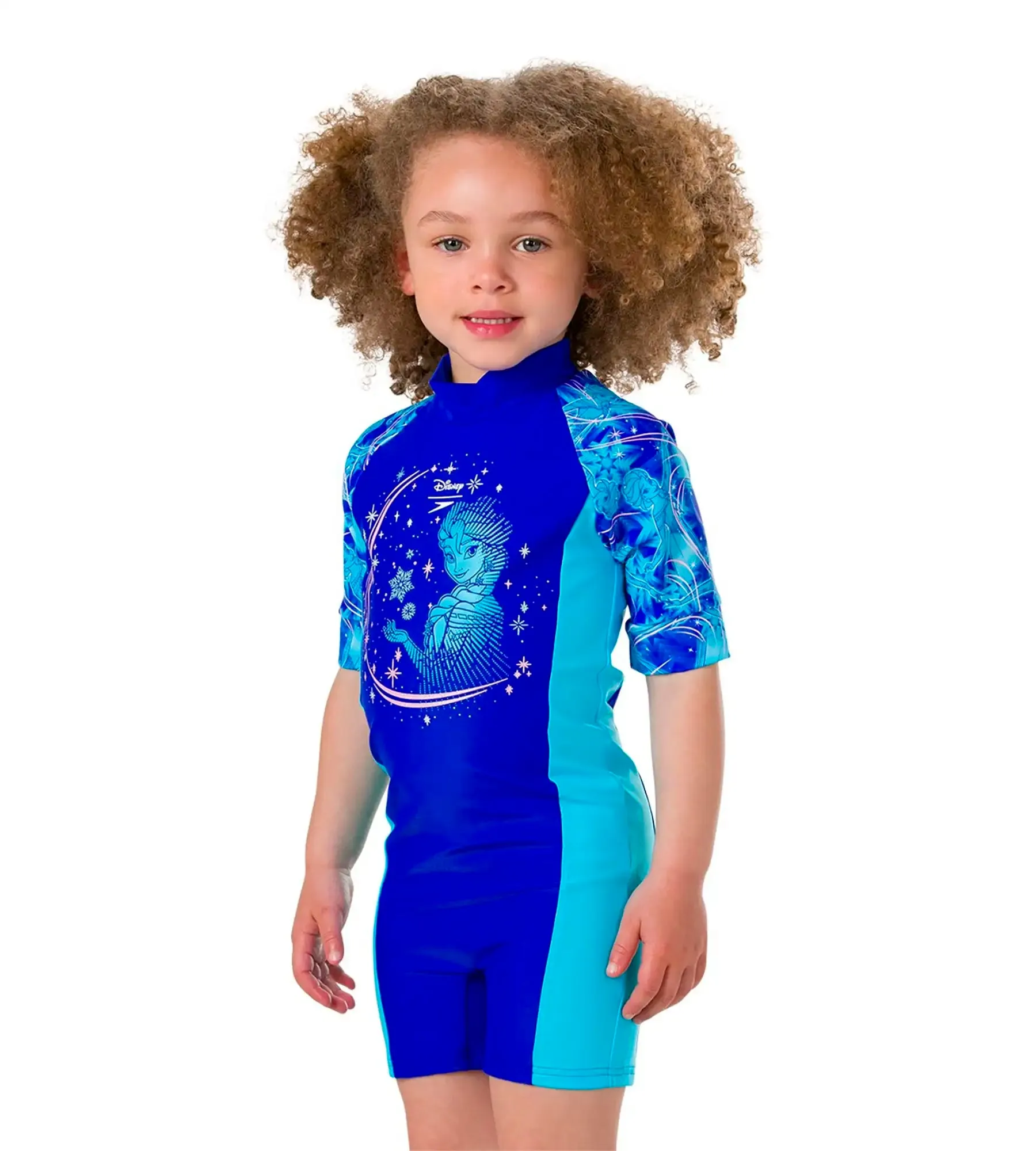 Disney Frozen All In One Suit Swimwear For Tot's - Blue & Turquoise