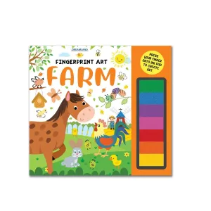 Dreamland Publications Fingerprint Art Activity Book For Children- Farm With Thumbprint Gadget