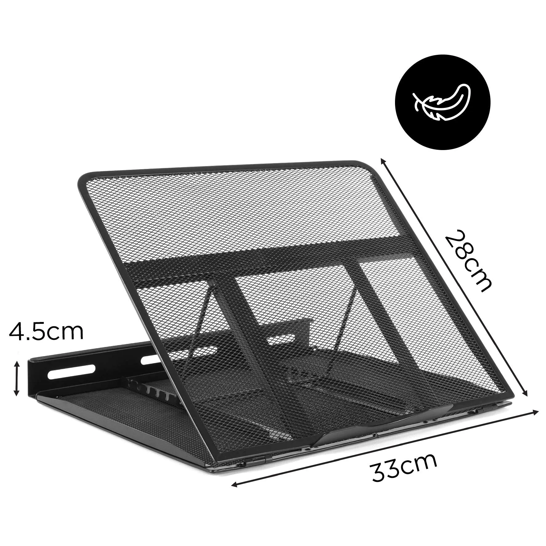 Duronic Monitor Laptop Stand DM074 | Multi-Use Desk Riser | Adjustable to 6x Height Positions | Foldable Portable Ergonomic Design | Mesh Support Tray for Tablet or MacBook | Portable