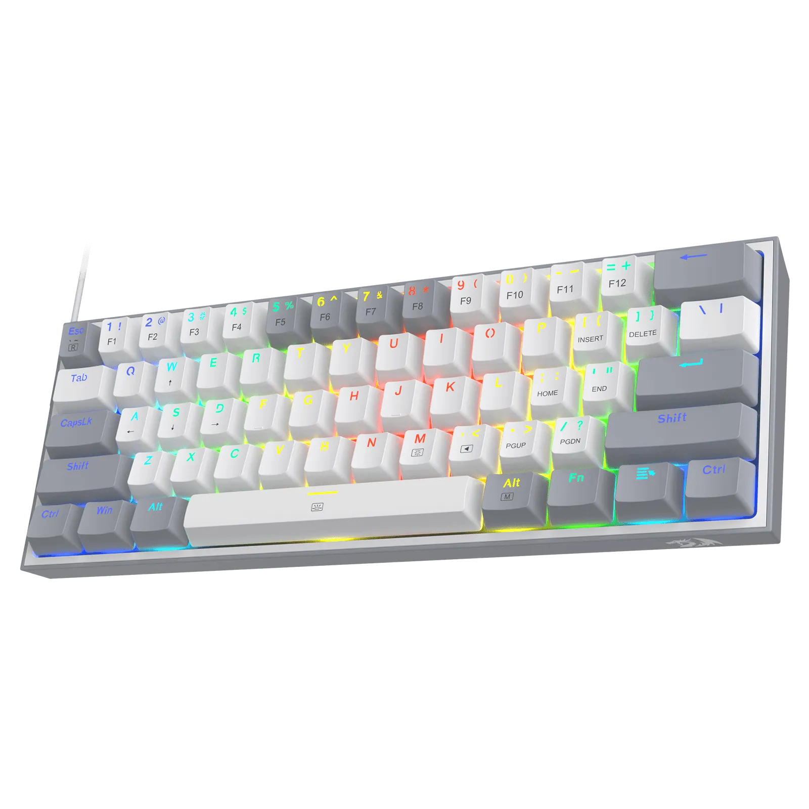 FIZZ K617 60 White & Grey Small Mechanical keyboard