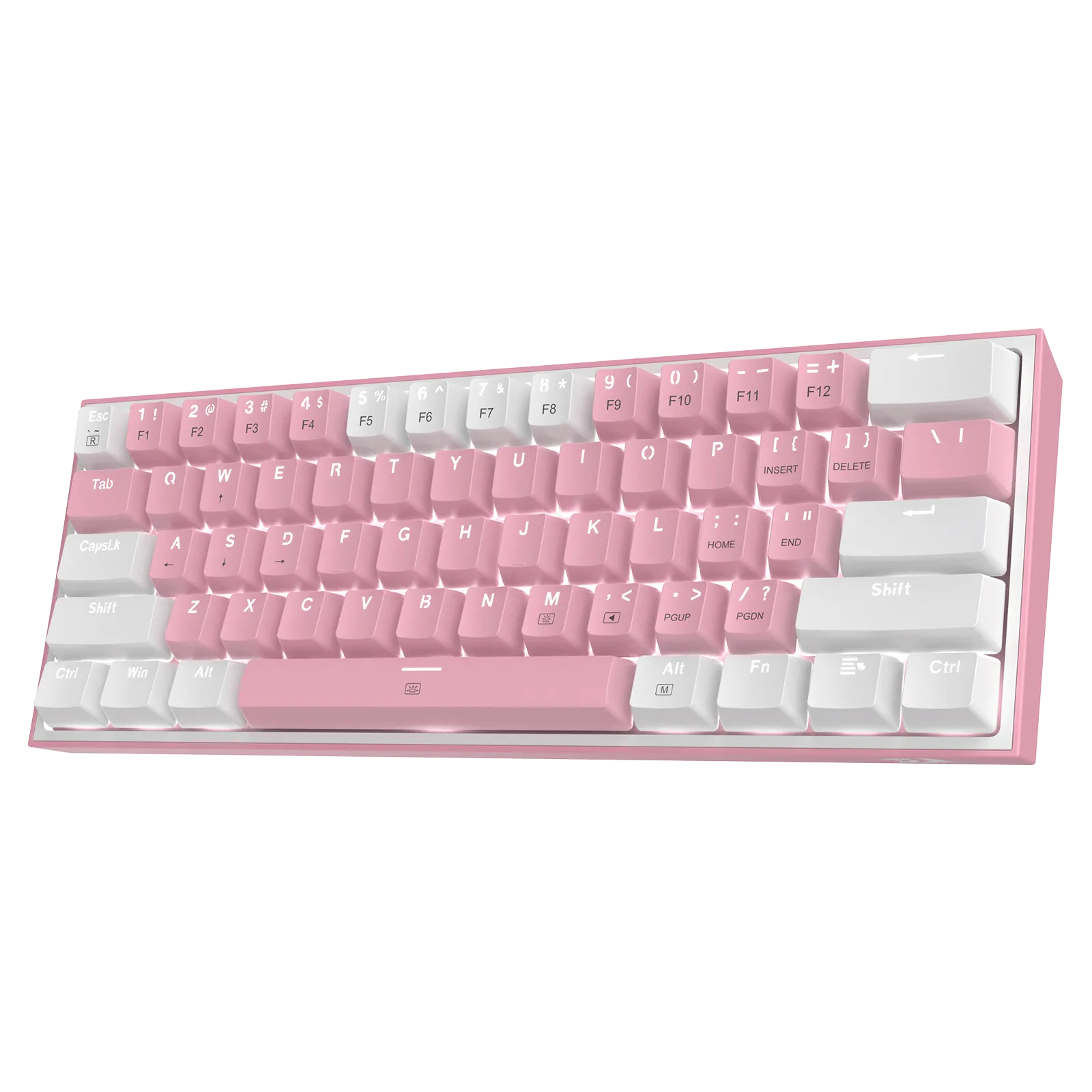 FIZZ K617 60 White & Pink Mechanical keyboard