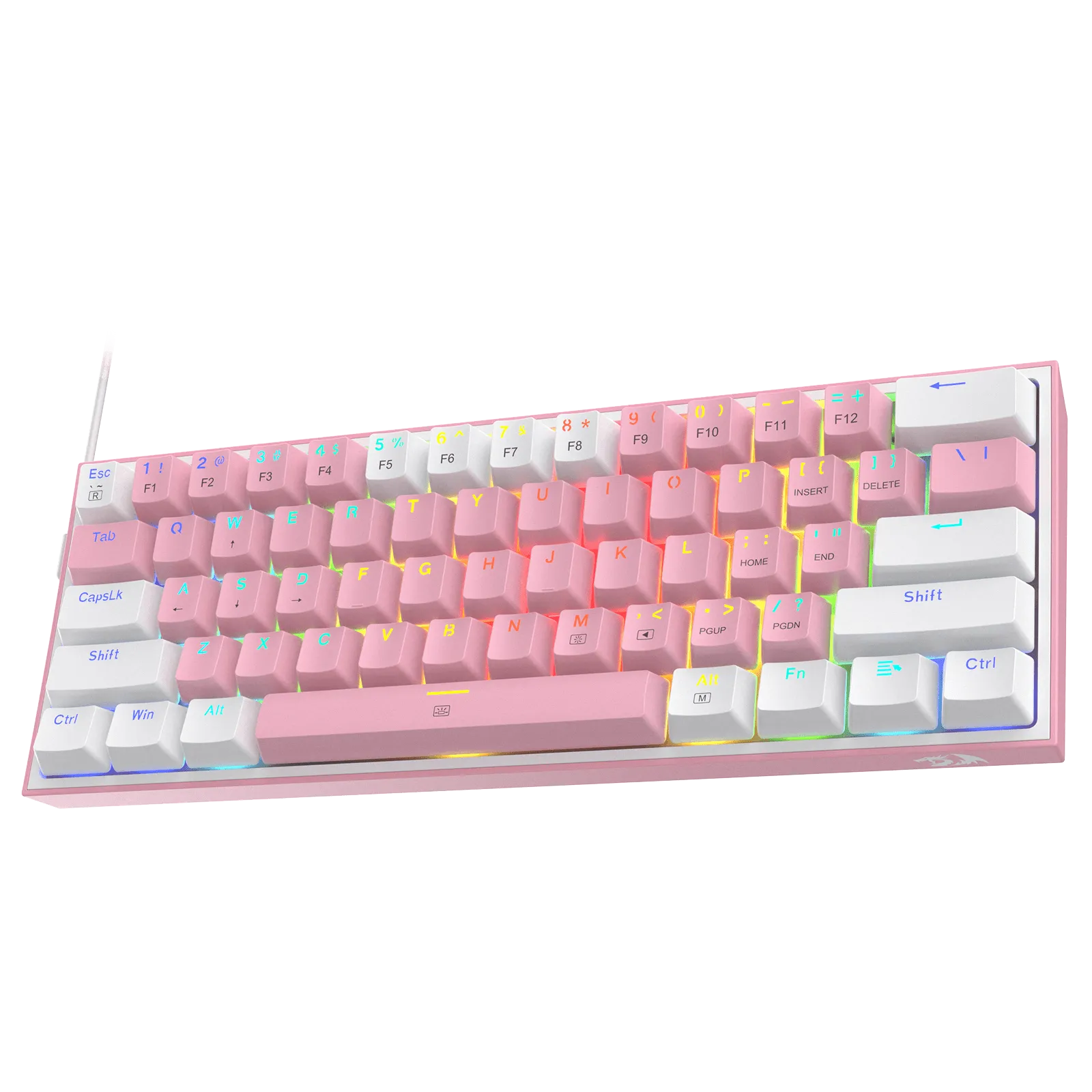 FIZZ K617 60 White & Pink Mechanical keyboard