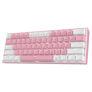 FIZZ K617 60 White & Pink Mechanical keyboard