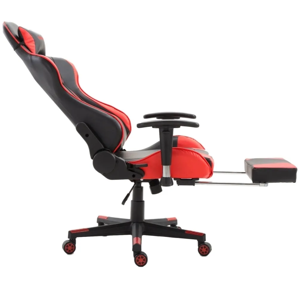 FOOTREST SERIES/ 9026 GAMING CHAIR (BLACK & RED)