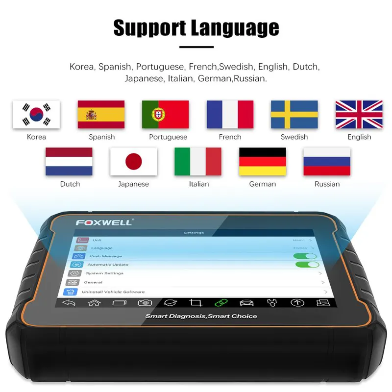 Foxwell GT60 Android Tablet Scanner OBD2 Table Diagnostic Tool with 20  Special Functions Injector Coding (GT80 Updated)