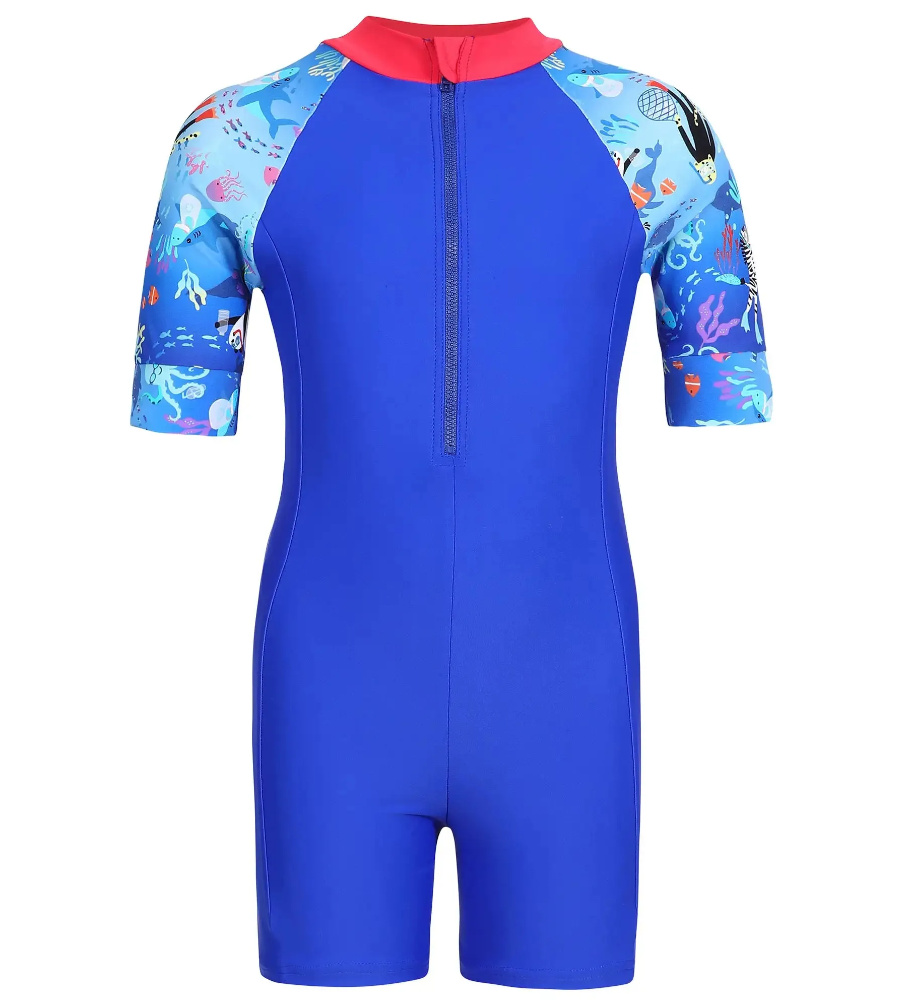 Girl's Endurance Essential All In One Suit  - Rasberry Fill & Cobalt