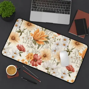 Grandma Floral Yellow Red Aster Laptop Computer Desk Mat