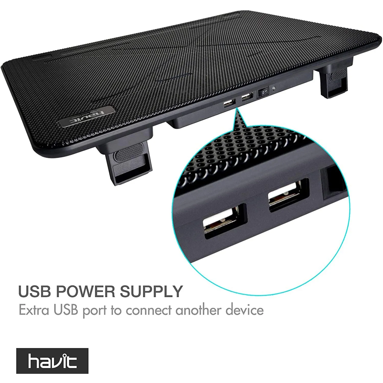 HAVIT HV-F2056 15.6"-17" Laptop Cooler Cooling Pad - Portable USB Powered (3 Fans)