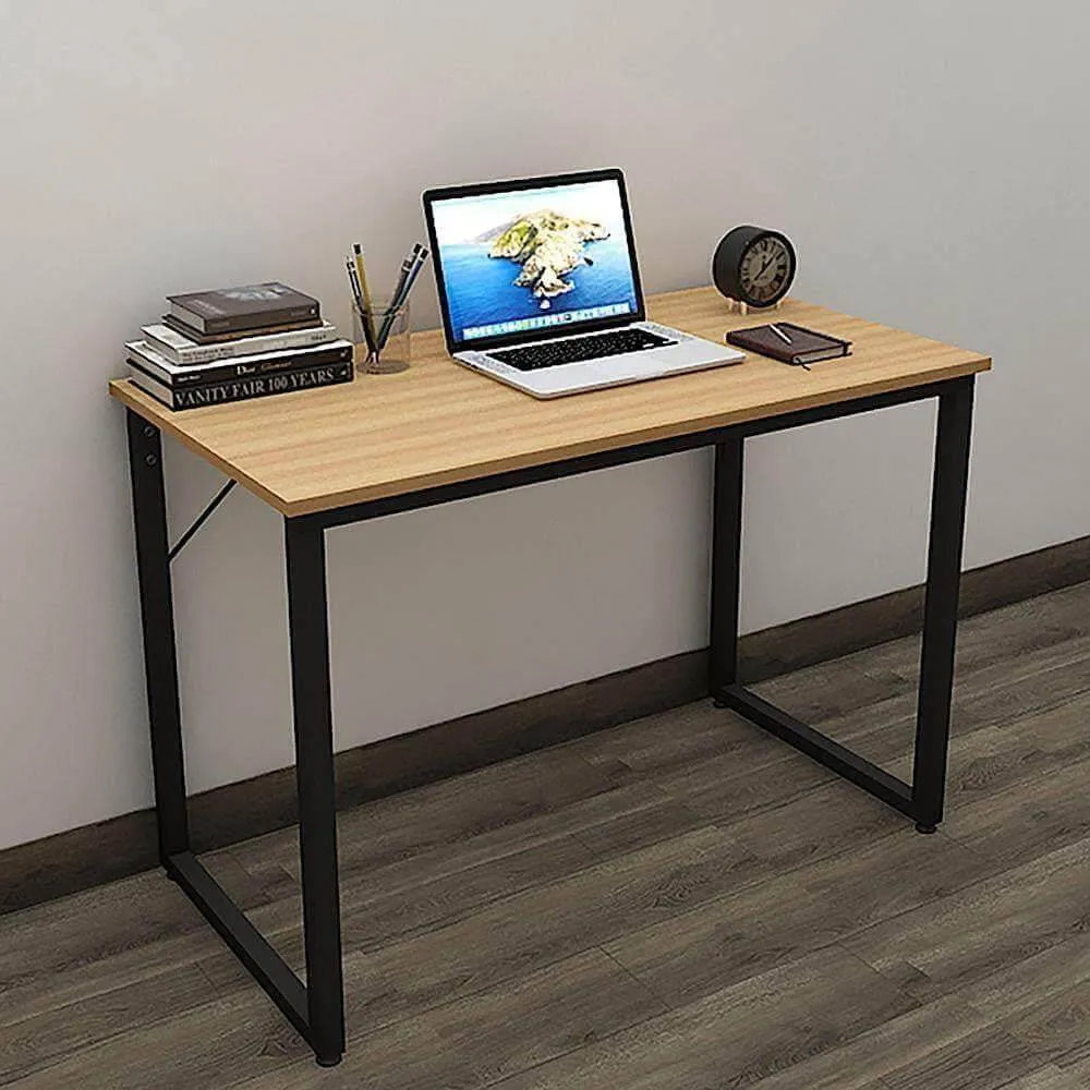 Helios T100 Modern Desk Study Table For Home, Misty Oak