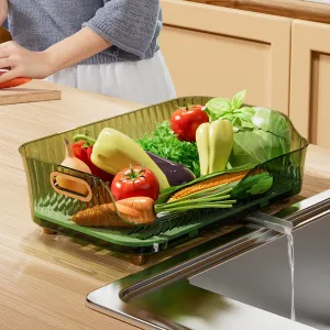 Kitchen Space Saving Dish Drainer Vegetable Basket