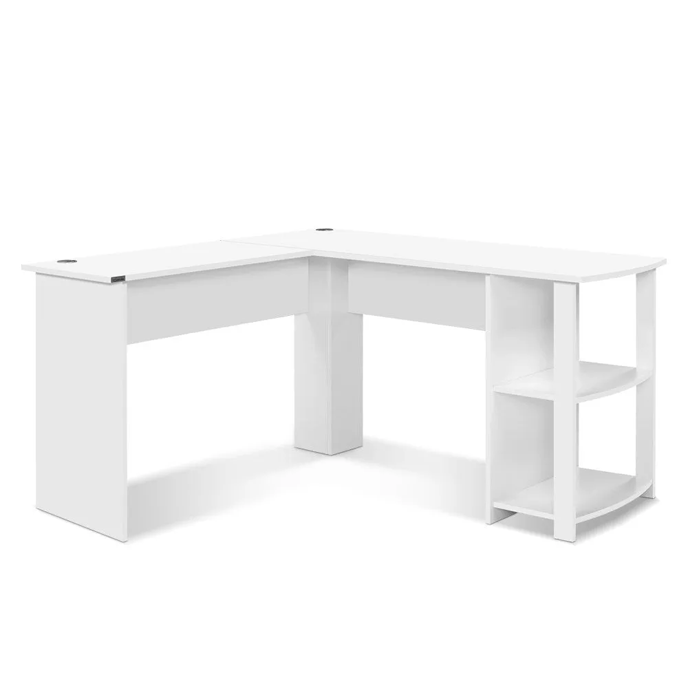 L Shape Corner Office Computer Desk Student Study Table Workstation Shelf Storage