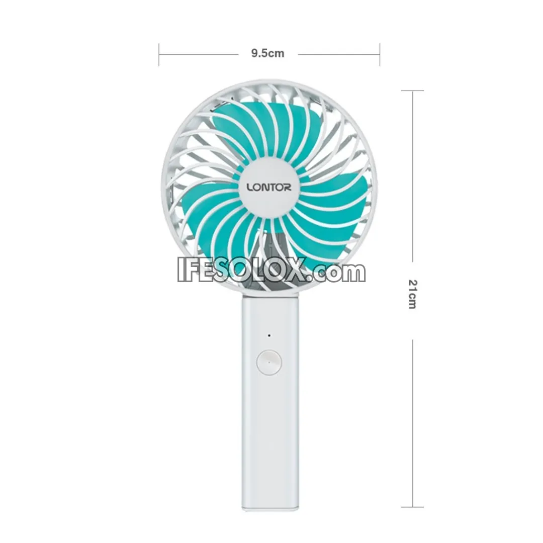 LONTOR 4" Rechargeable Portable Folding Fan with 3-Blades (CTL-CF089-4) - Brand New