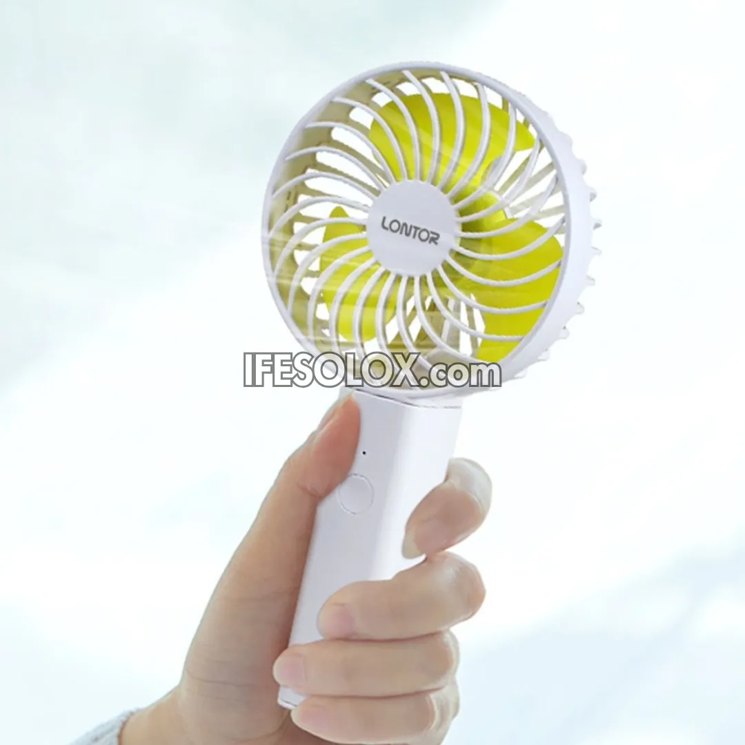 LONTOR 4" Rechargeable Portable Folding Fan with 3-Blades (CTL-CF089-4) - Brand New