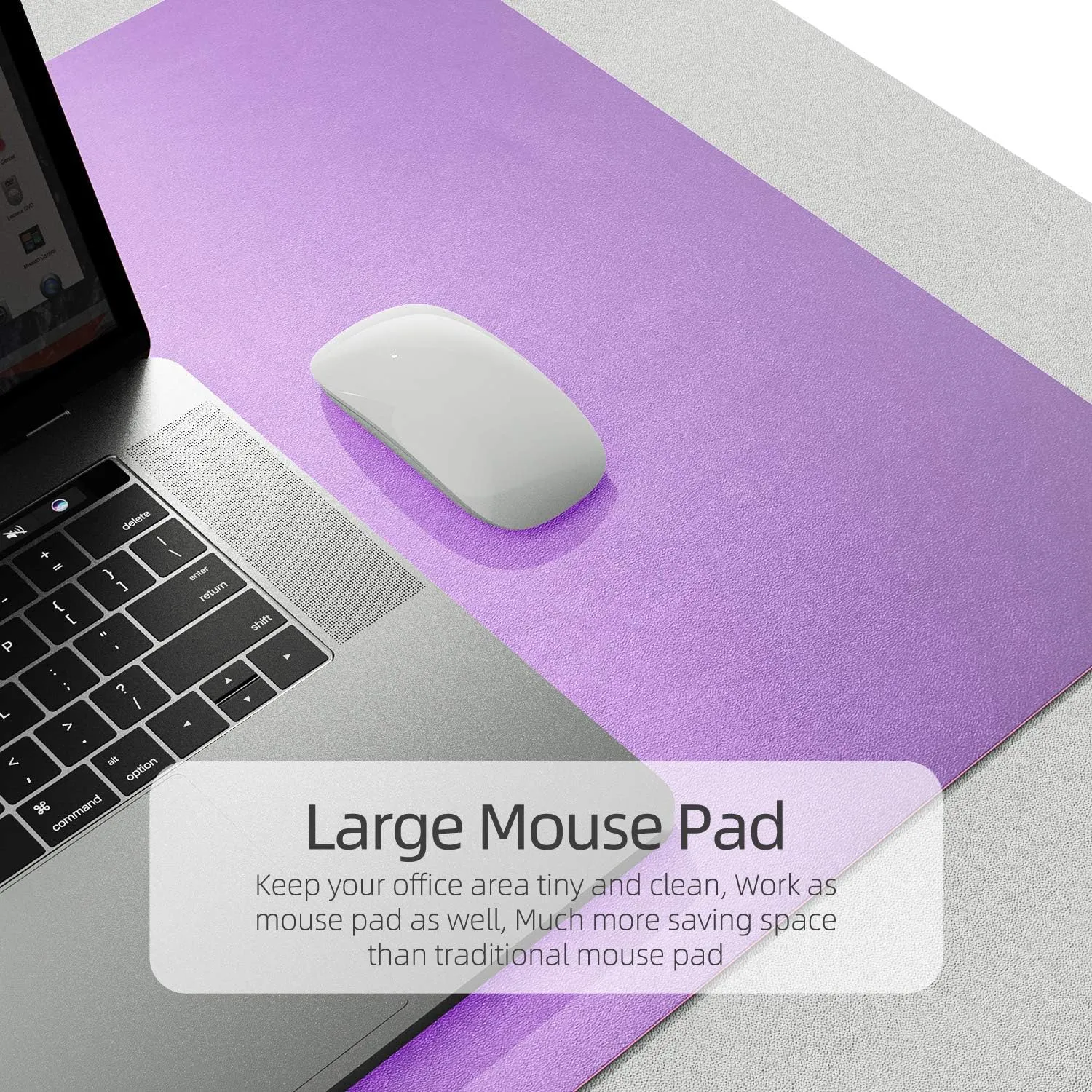 Multifunctional Office Desk Pad, Ultra Thin Waterproof PU Leather Mouse Pad, Dual Use Desk Writing Mat for Office/Home